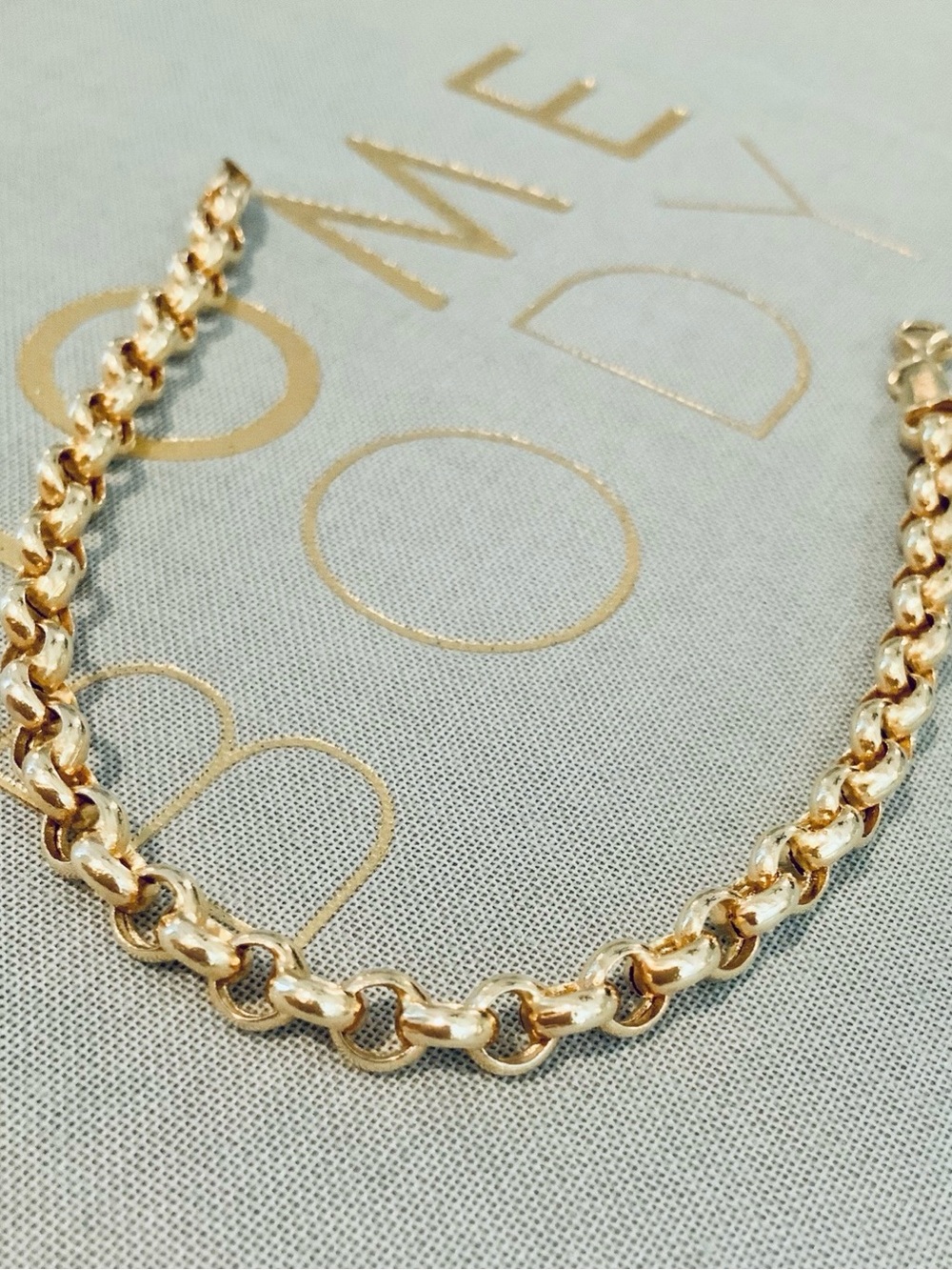 14k Solid Gold Rolo Link Bracelet